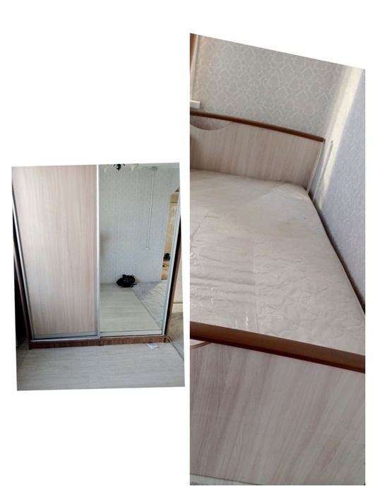 Срочно продам кровать и шкаф цена 35 000