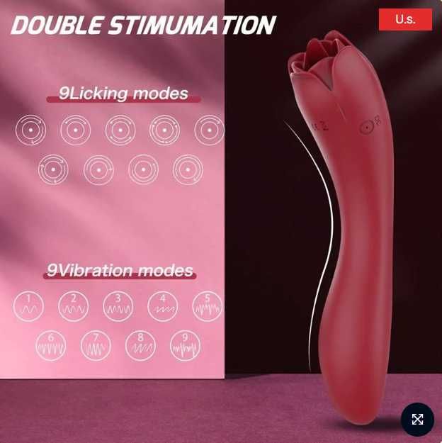 Женски вибриращ масажор  PHANXY Rose, 2 в 1.