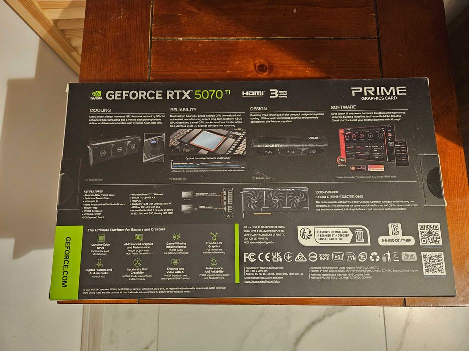 Placa video ASUS GeForce RTX 5070 Ti PRIME OC 16GB, Garantie