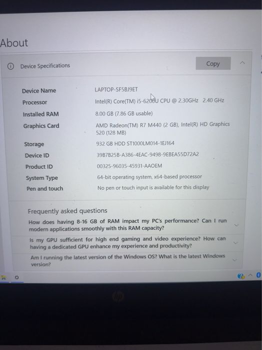 HP Notebook 17.3” – Intel Core i5