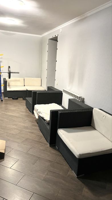 Мебель для сада ротанг, диван- кресло транформер, 6 сейций, бу