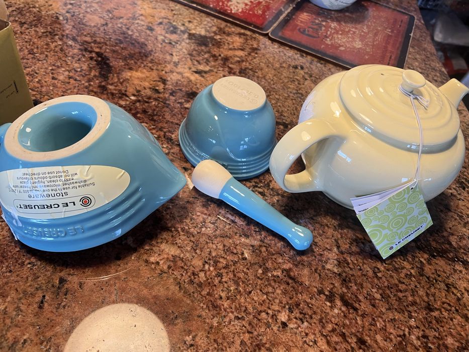 Le creuset 3 piese (Ceainic -mojar- storcator fructe!