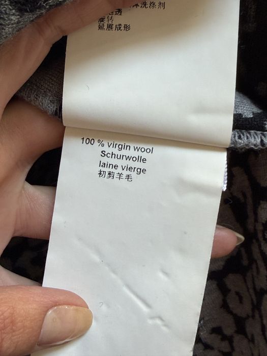 Marc Cain, premium, 100% lână super-fină, gri & negru, pulover (cardigan)