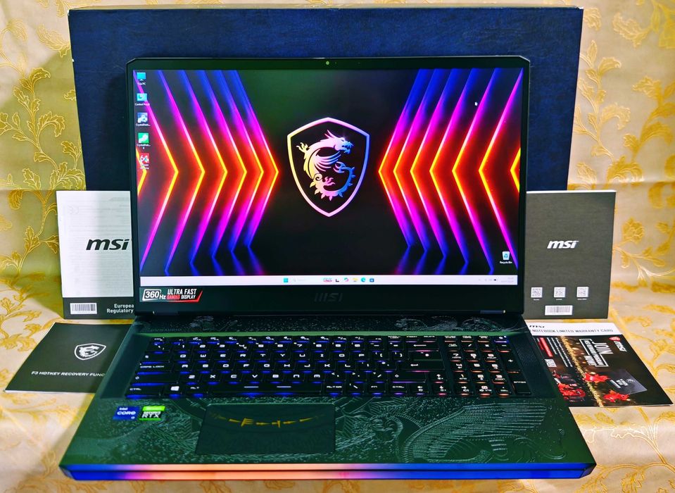 NVidia RTX 3070 8GB/Intel Core i7-11800H/32GB RAM/1TB SSD NVMe/17.3 IPS 360Hz Full HD/MSI Raider GE76 Dragon Tiamat ЧИСТО НОВ ГЕЙМЪРСКИ ЛАПТОП кутия