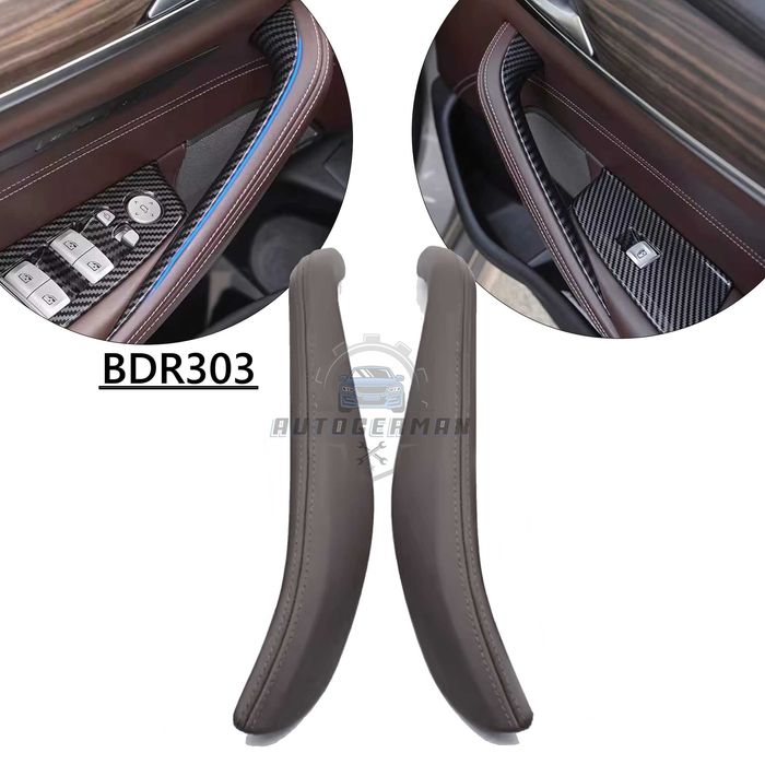 BMW G30 Комплект дръжки Мока Лява и Дясна кожено капаче нови интериор