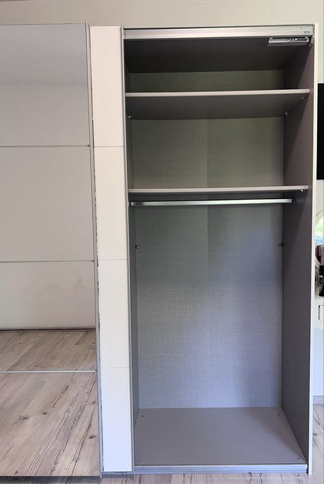 Dressing/Dulap 270/207/63 cm 3 usi culisante alb mat/oglinda