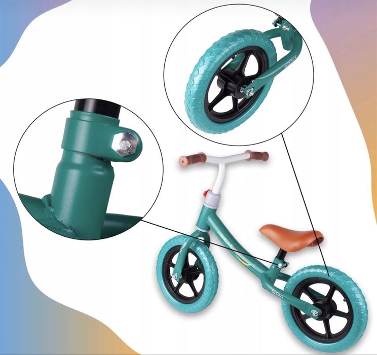 Bicicleta fara pedale pentru echilibru, verde