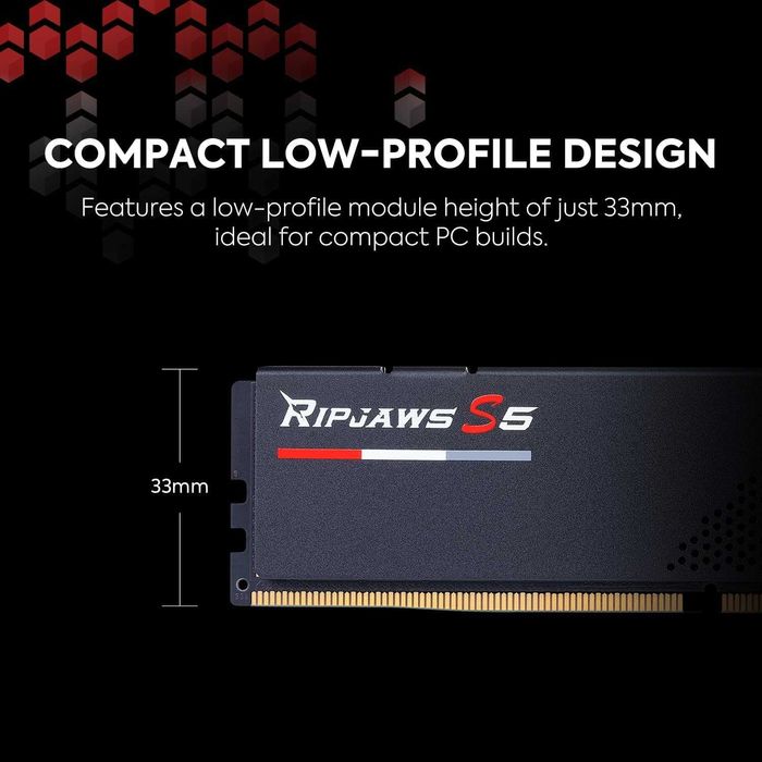G.SKILL Ripjaws S5 32GB (2x16GB) DDR5 6400MHz CL32 low profile (33mm)