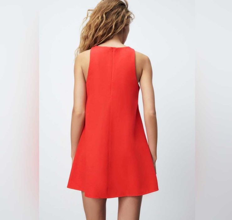 Мини рокля от ленена смес Zara