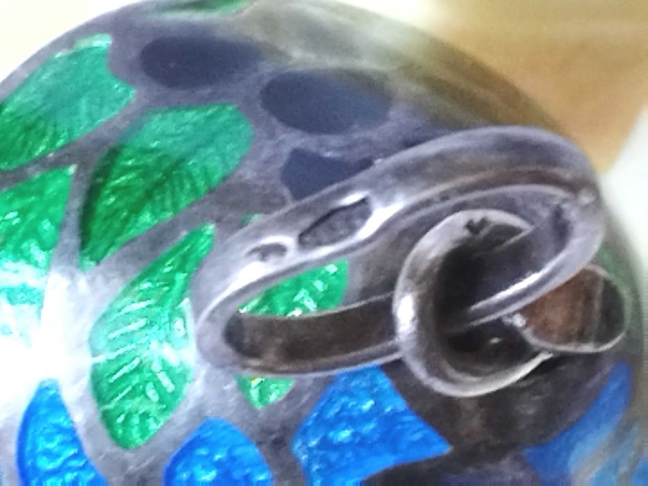 Pandant argint masiv si email unicat