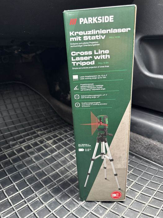 PARKSIDE лазерен нивелир с кръстосани линии и статив PKLL 10 B4 НОВ