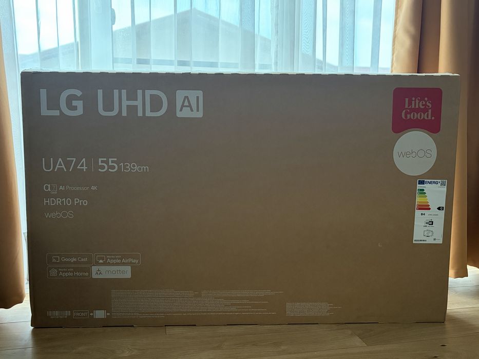 Smart TV LG UHD 4K de 55" (Seria UA74)  + suport de perete – Imagini Superbe, Experiență Completă