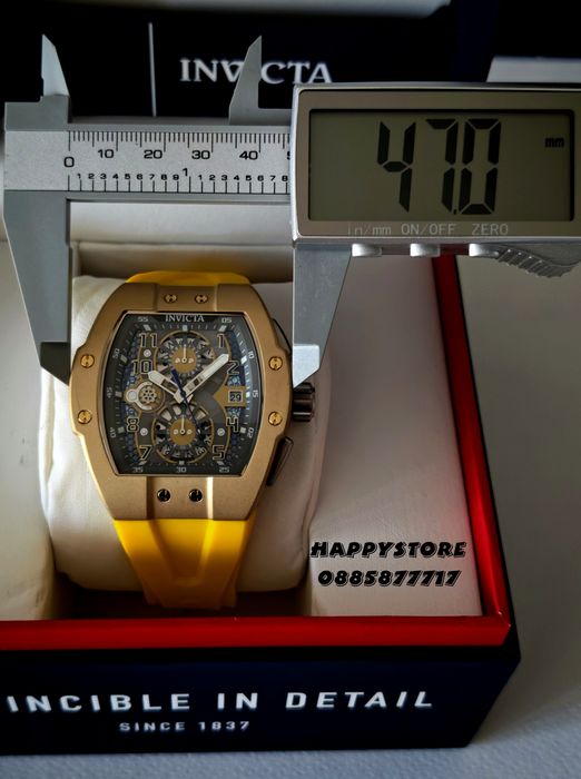INVICTA Strada Yellow/Gold 47 mm, Инвикта нов мъжки часовник