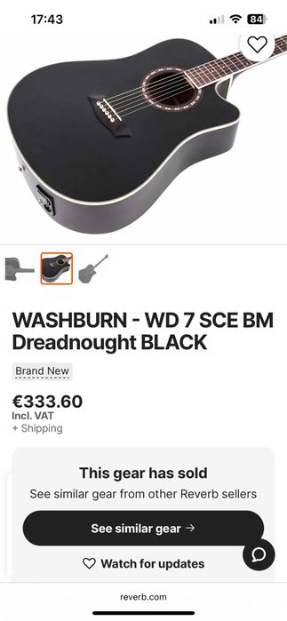 Китара - Washburn WD7SCE BM