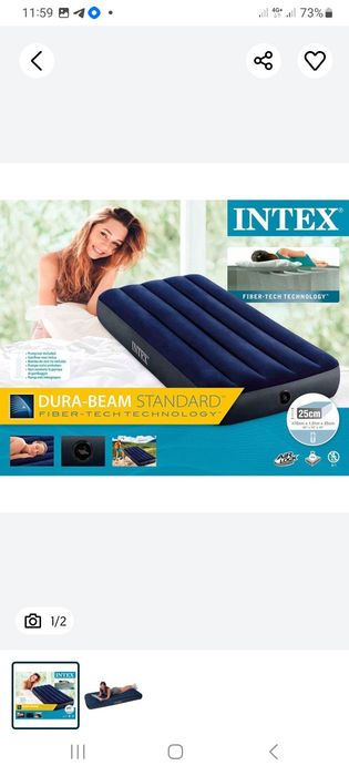 Intex матрас надувной матрас 191х76х25