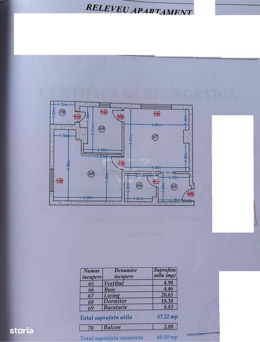 2 camere Alba Iulia, centrala, et. 7, an 2016, 60 mp