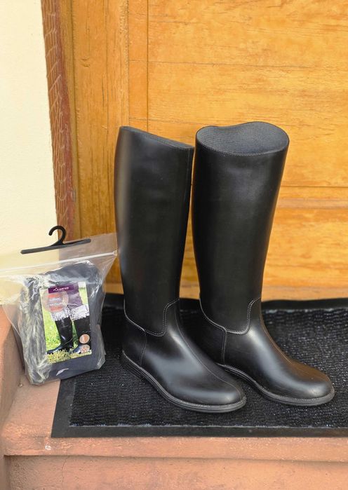 Cizme echitație de damă cu blăniță detașabilă