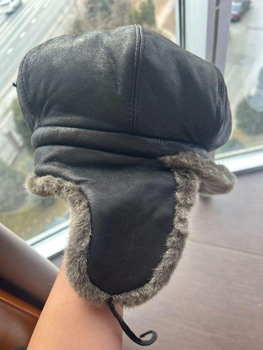 Зимние шапки кожаные