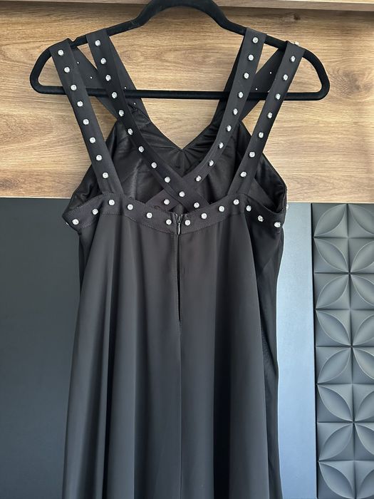 Дълъг черен гащеризон/рокля