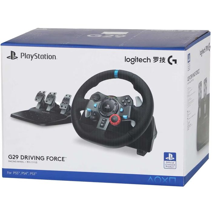 Logitech G29 игровой руль с педалями для реалистичных гонок.