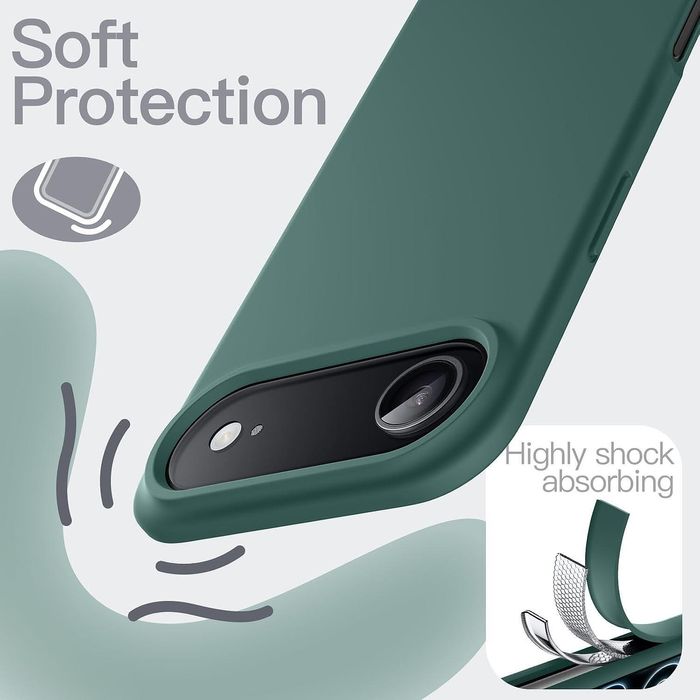 Матов силиконов кейс за apple iphone 17 air - тъмно зелен