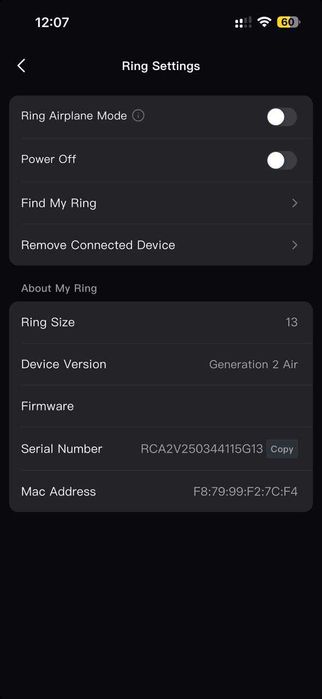 Inel inteligent RingConn Gen 2 Air, original, set complet (13size)