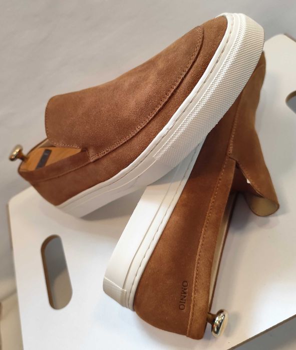 Pantofi casual 43 43.5 slip on Sartoriale OMNIO NOI piele naturala