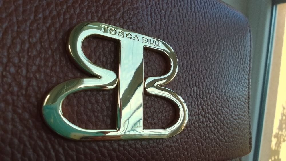 Кожена чанта Tosca Blu Livigno с релеф