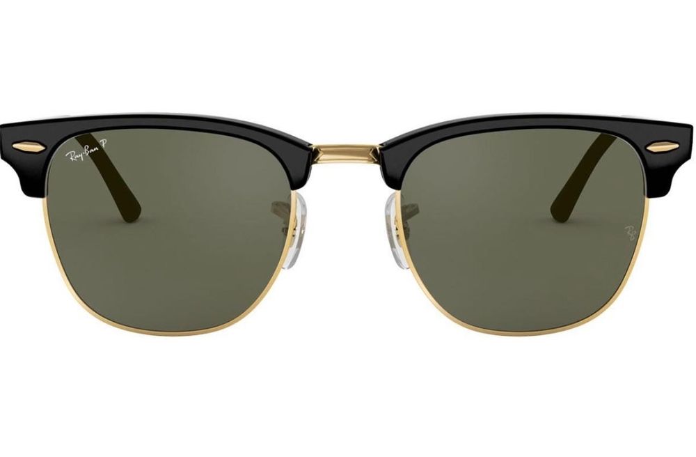 Унисекс очила Ray-Ban ClubMaster Balck/Gold със зелени стъкла (НОВИ)