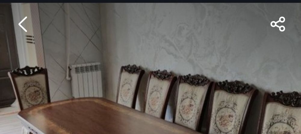 Stol stul bor 12 kishilik rangi jigarang