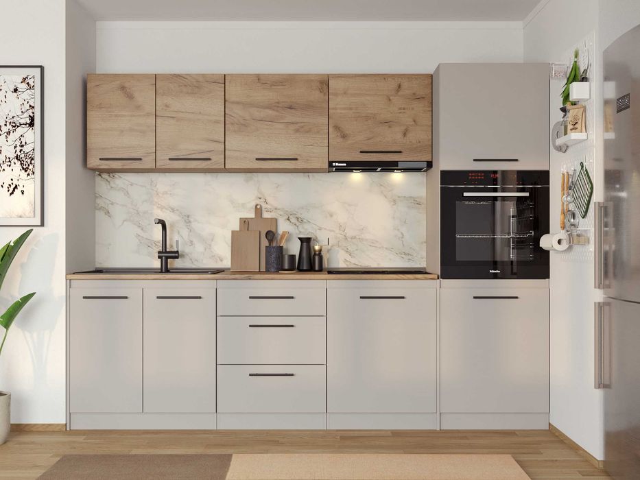 Set Mobila Bucatarie Linea 260 Casmir / Stejar C11 - Transport Gratuit