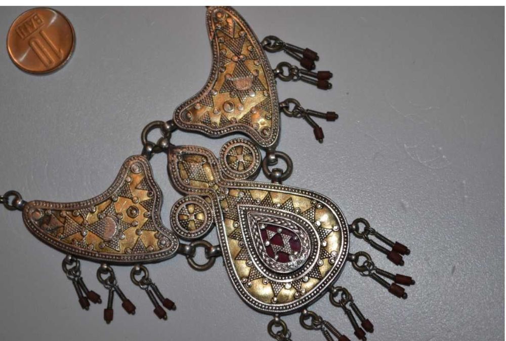 COLIER ARGINT 800 - La baza gatului - Tribal Ethnic Afghan - Vintage !