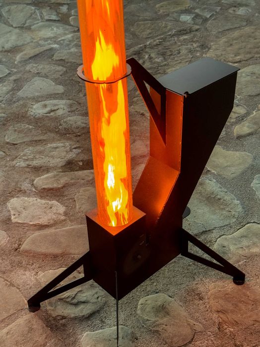 Soba cu flacara in tub de sticla 150 cm Incalzitor terasa peleti