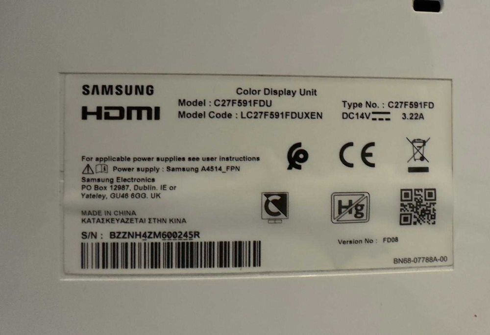 Vand monitor „Samsung C27F591 Curved 27″ Full HD!