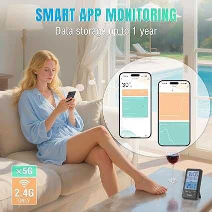 Termometru de piscină Raddy PT-5 Wi-Fi ,solar