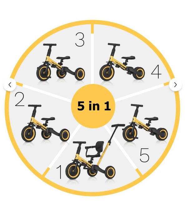 Bicicleta si Tricicleta transformabila COLIBRO TREMIX 5 IN 1 pana la 25 kg
