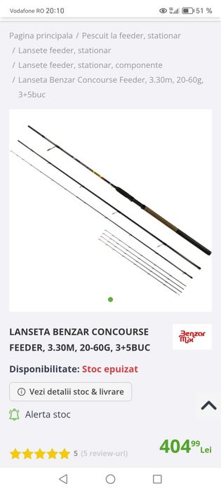 Lanseta feeder benzar concourse, mulineta Shimano aero xr 4000
