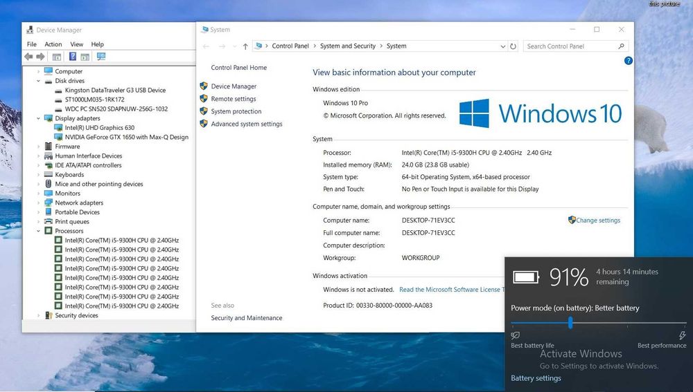 Laptop Gaming MSI GF63, i5-9300H, GTX 1650 4GB, 24GB, SSD 256 GB + 1TB