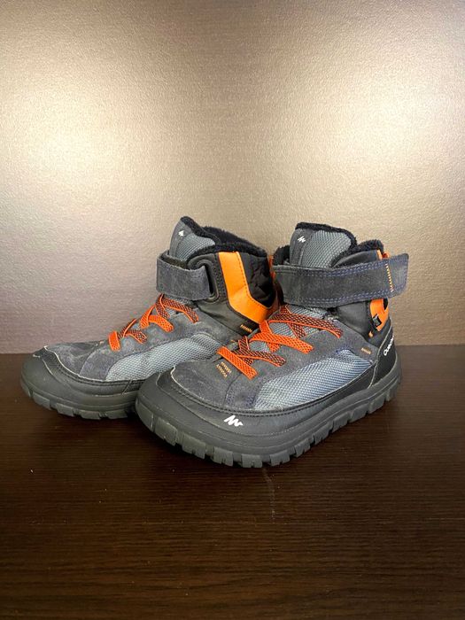 Детски непромокаеми туристически обувки за преходи SH500 warm, с велкр