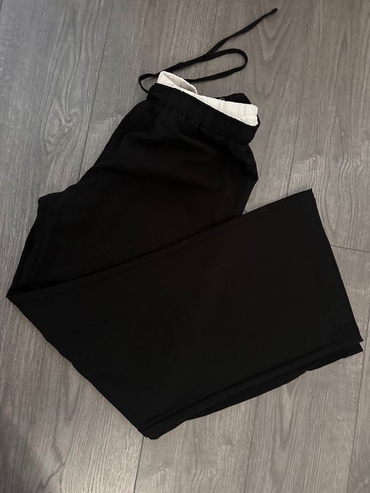 Дамаки черен широк панталон