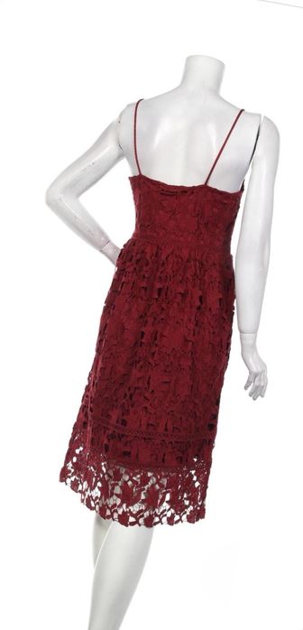 Rochie burgundy/grena  dantela brodata