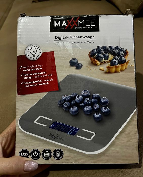 Кухненска везна MAXXMEE – до 5 кг, метална, много точна , Немска