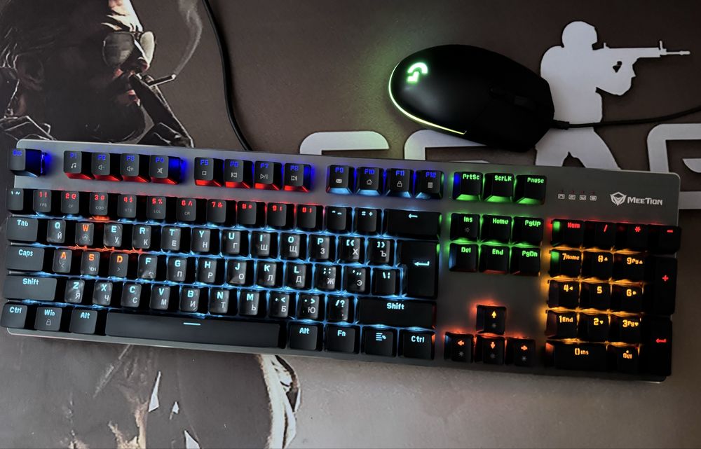 Клавиатура MeeTiom механическая. Мышь Logitech G102