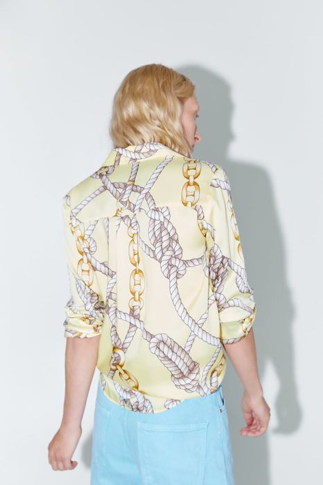 Zara риза с щампа oversize модел