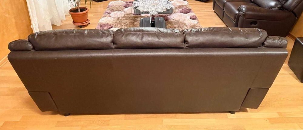 Canapele + fotoliu din piele naturală 3 piese