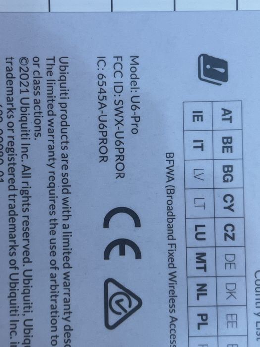 Access Point Ubiquiti UniFi Wi-Fi 6, U6 Pro , u6-LR