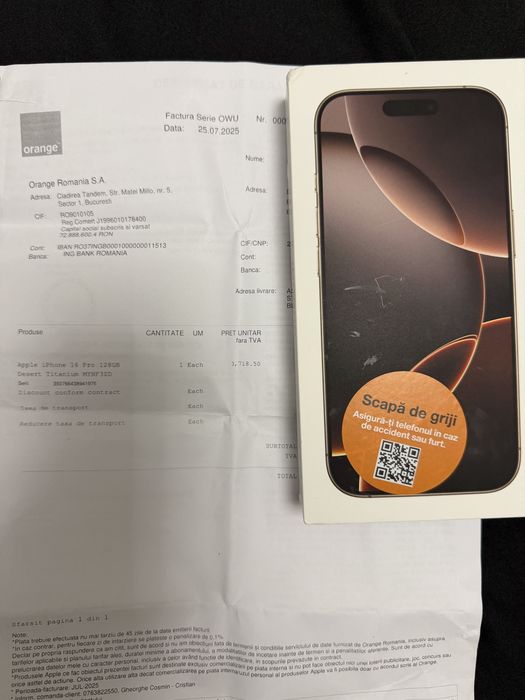 Iphone 16 pro 128 gb in garantie