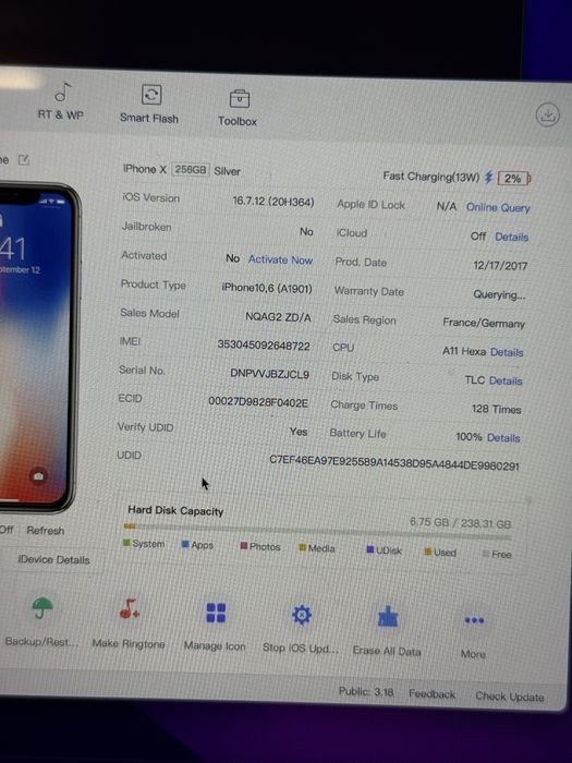 2 baterii iPhone X 100%