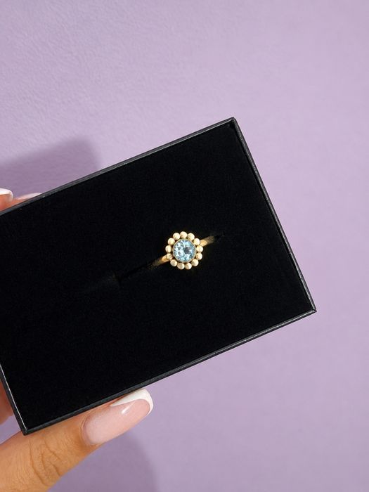 Inel din argint 925 cu topaz albastru