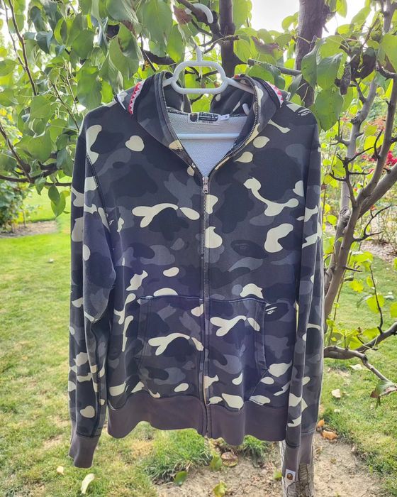 Hanorac Bape full zip camo shark glow in the dark+legit check